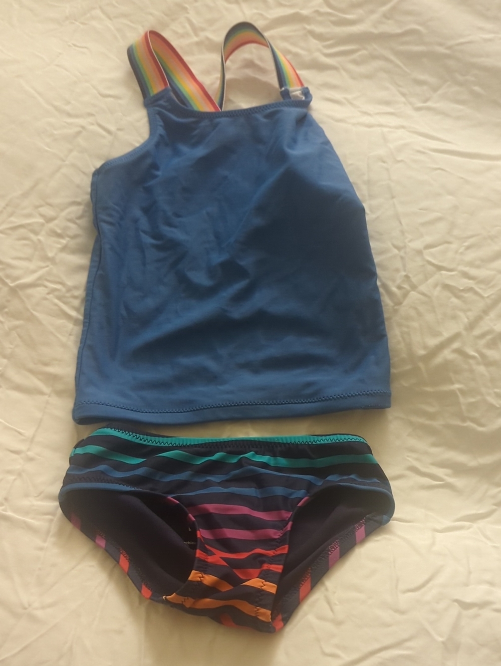 Primary Retro Blue Tankini Set 2-3T